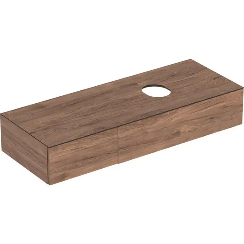 Geberit VariForm Masca lavoar baie 2 sertare 135x51 cm, maro (nuc american hickory)