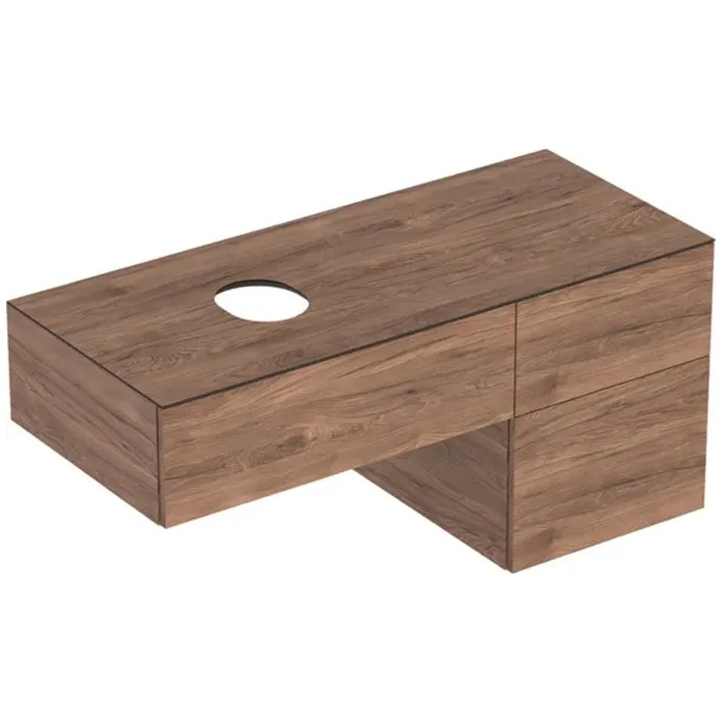 Geberit VariForm Masca lavoar baie 3 sertare 120x51 cm, maro (nuc american hickory)