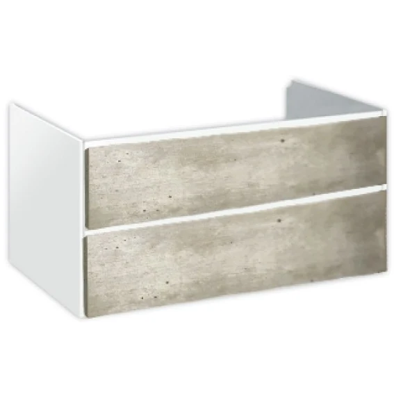 Hatria Grandangolo 100 Masca lavoar baie suspendata 97x49xH48 cm, sertare gri deschis (cement)