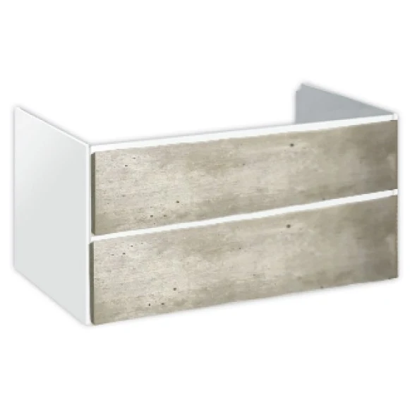 Hatria Grandangolo 75 Masca lavoar baie suspendata 72x49xH48 cm, sertare gri deschis (cement)