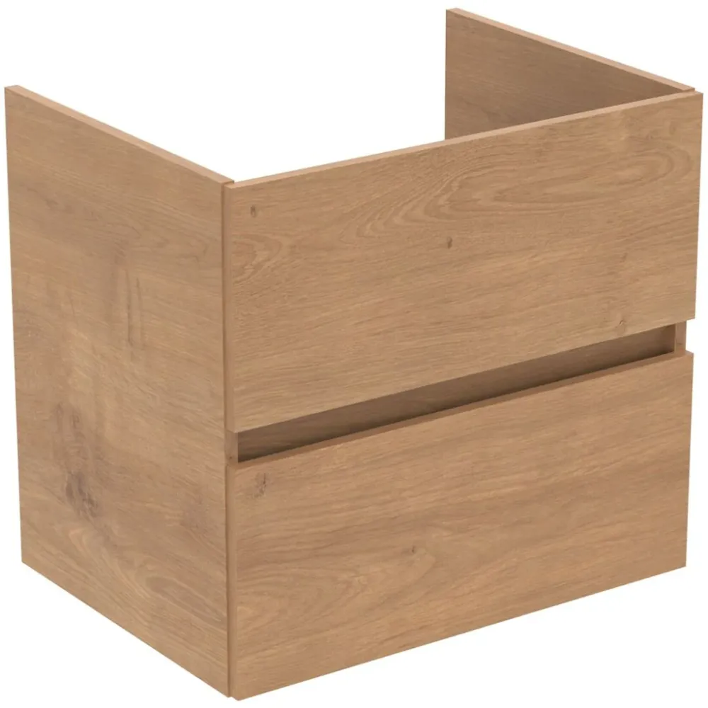 Ideal Standard Eurovit Masca lavoar baie cu doua sertare 60x44 cm 60x44xH55 cm, bej (natural oak)