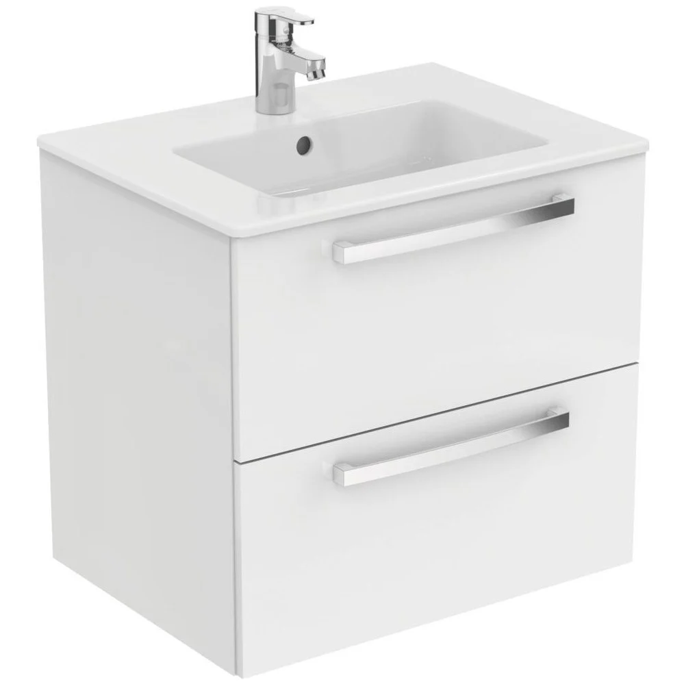 Ideal Standard Tempo Masca lavoar baie suspendata cu 2 sertare 60x44xH55 cm, alb lucios