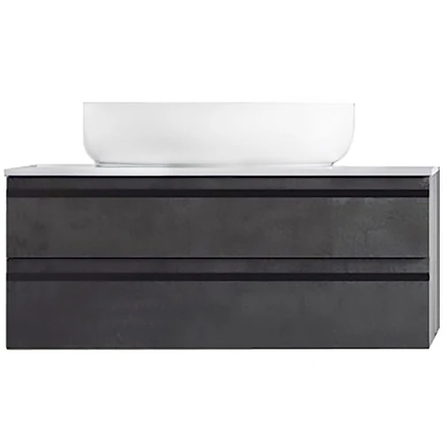 Kolpasan Alexis Masca lavoar baie cu blat si 2 sertare 80x50 cm, antracit (dark concrete)