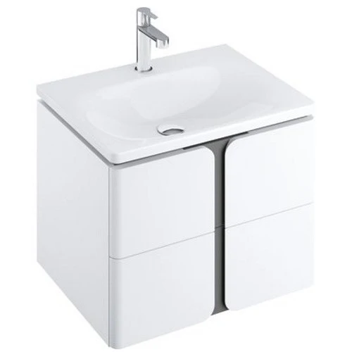 Ravak Balance Masca lavoar baie 50x47xH50 cm, cu 2 sertare, alb/gri