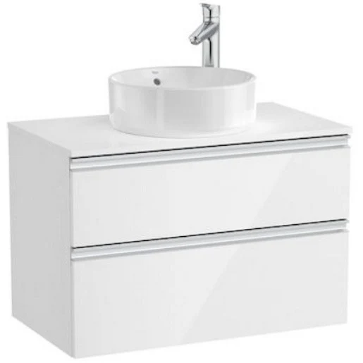Roca Gap Masca lavoar baie cu blat si 2 sertare 80x46 cm, alb lucios