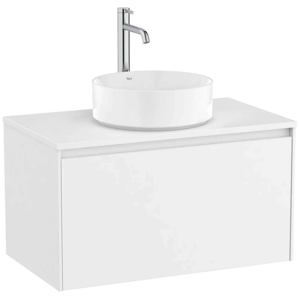 Roca Ona Masca lavoar baie cu blat si 1 sertar 79x46 cm, alb mat