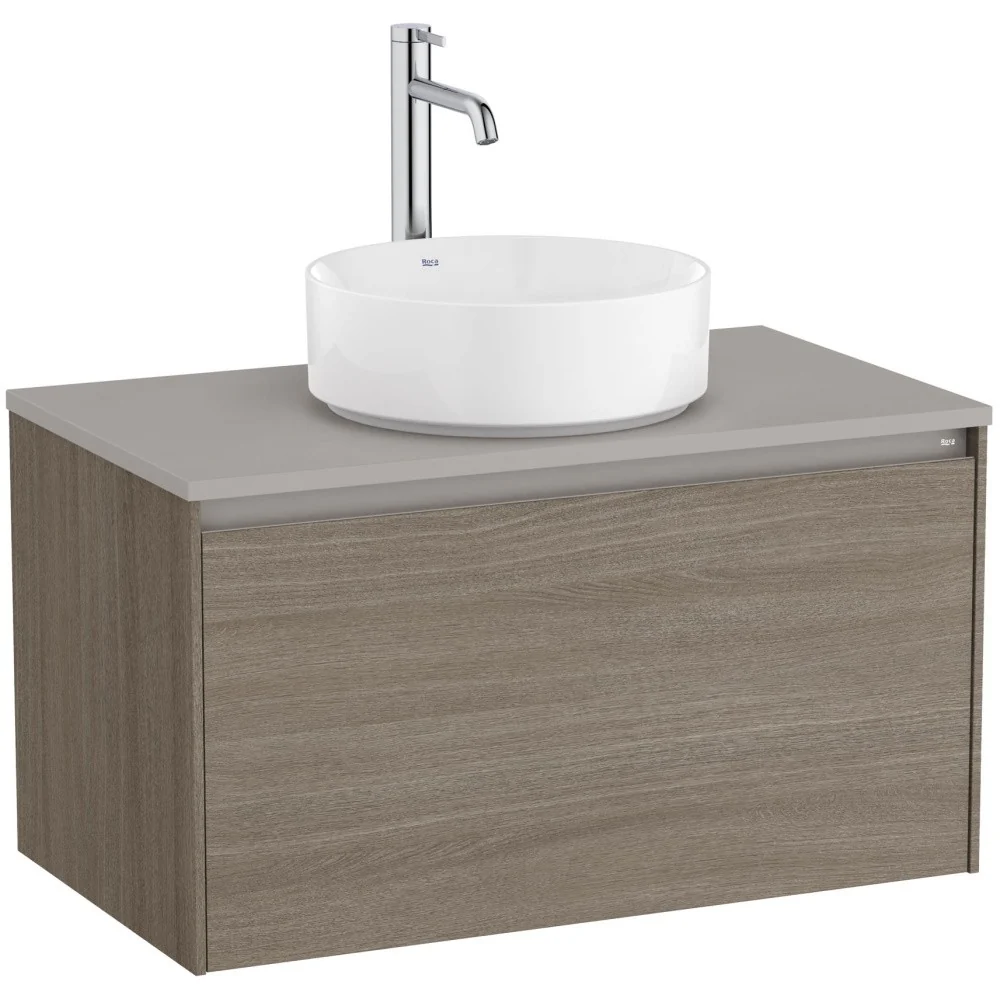 Roca Ona Masca lavoar baie cu blat si 1 sertar 79x46 cm, maro