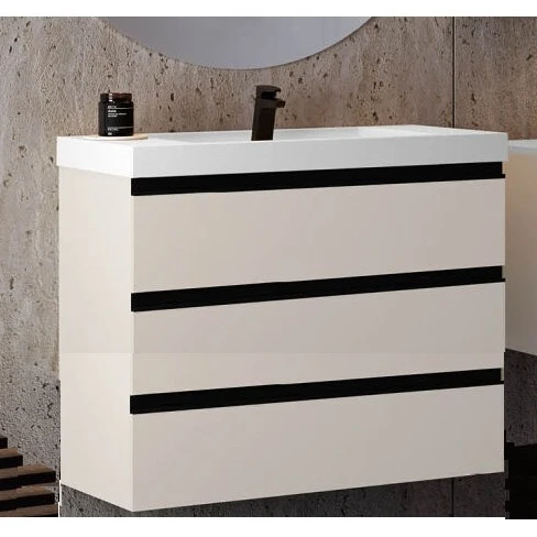 Set mobilier baie (masca stativa cu 3 sertare si lavoar) Kolpa San Harmony 100x48xH90, gri deschis