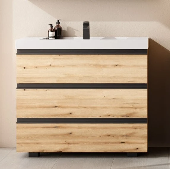 Set mobilier baie (masca stativa cu 3 sertare si lavoar) Kolpa San Harmony 100x48xH90, stejar natur