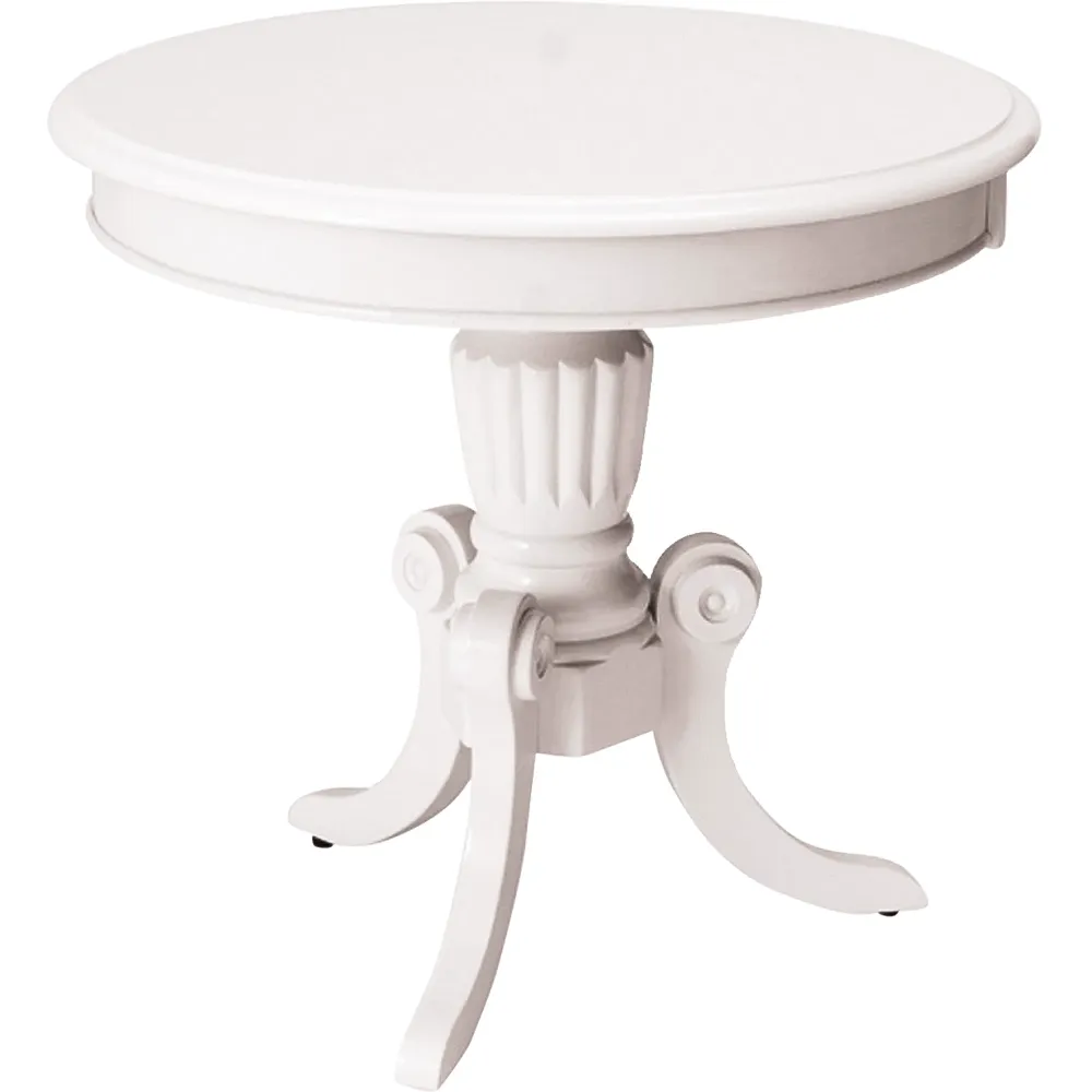 Masa alba rotunda vintage, structura Nevada D, 60X55