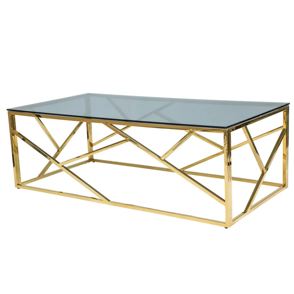 Masa sticla de cafea gold Escada , 120X60X40