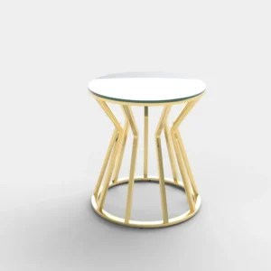 Masuta de cafea AFINA S, oglinda/auriu, sticla/metal, 45x50 cm