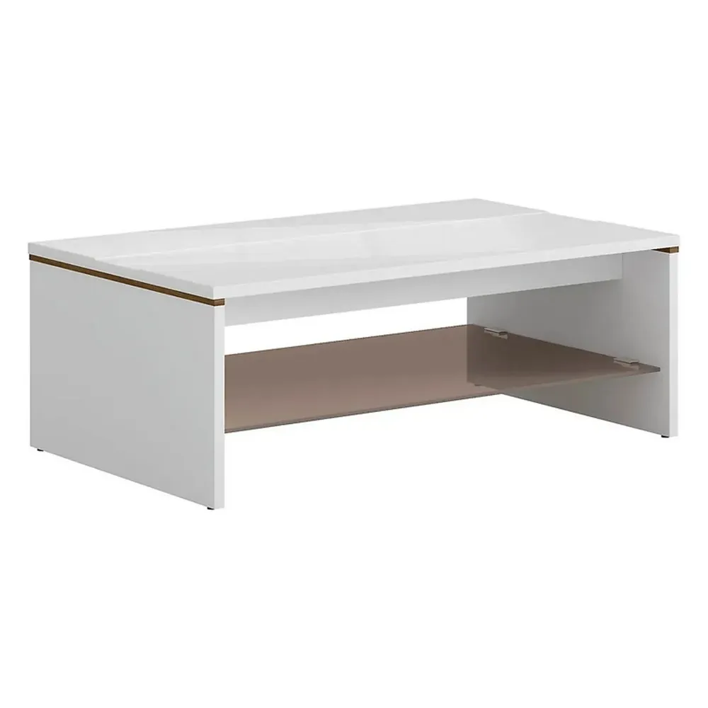 Masuta cafea AZTECA TRIO, alb, PAL, 110x65x40 cm