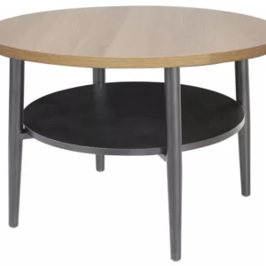 Masuta cafea ELLA B, stejar/negru mat, PAL/metal, 60x45 cm