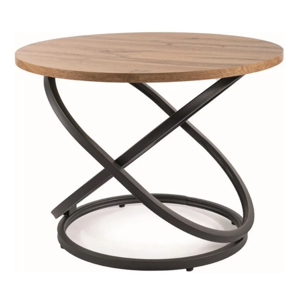 Masuta cafea EOS D, stejar artizanal/negru mat, MDF/metal, 60x45 cm