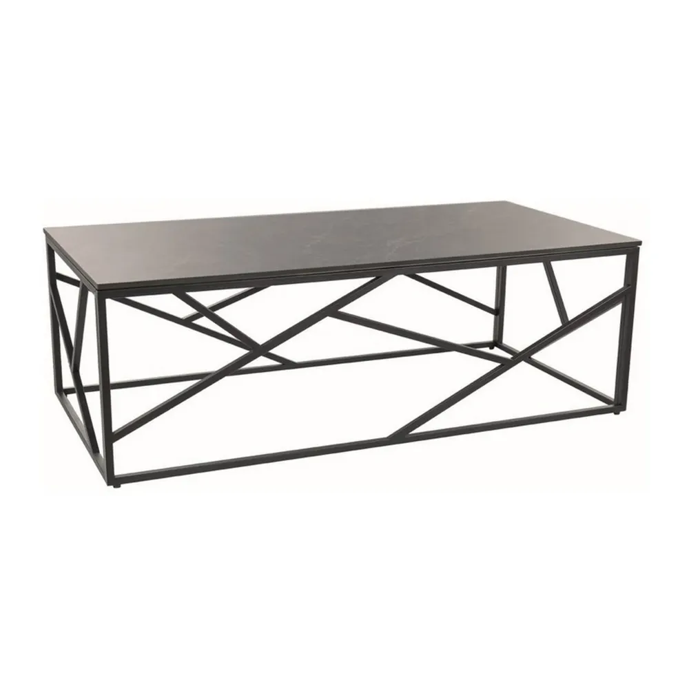 Masuta cafea ESCADA III, gri/negru, ceramica/metal, 120x60x40 cm