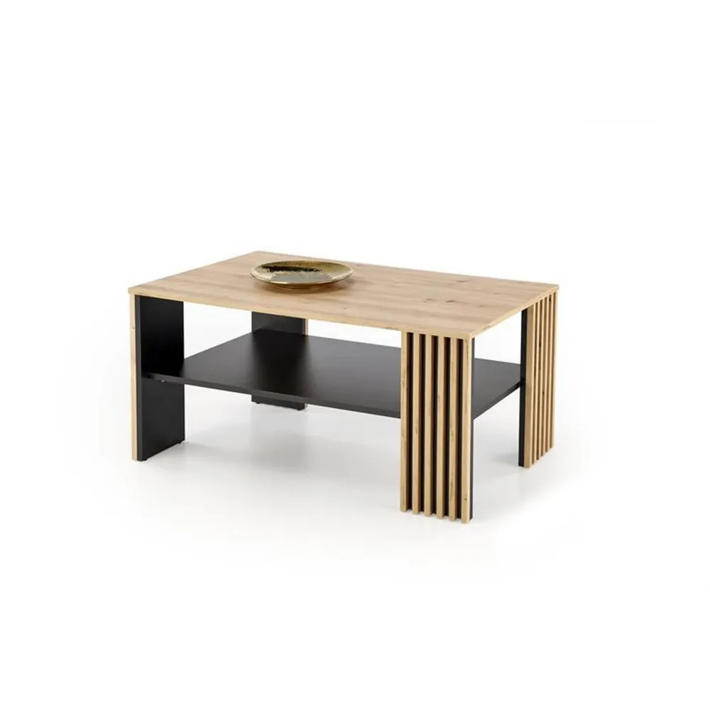 Masuta cafea FEMINA, stejar/negru, PAL laminat, 110x65x52 cm
