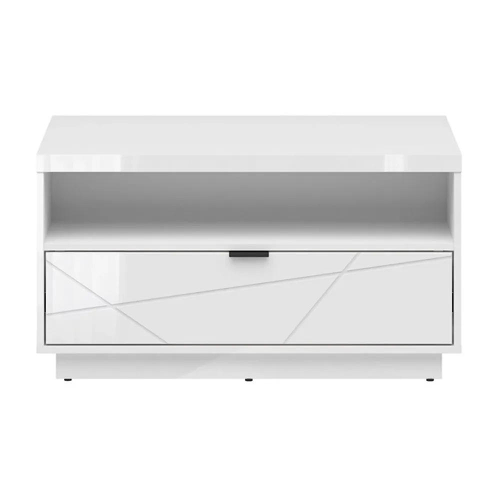 Masuta cafea FORN, alb lucios, PAL, 90x60x48.5 cm