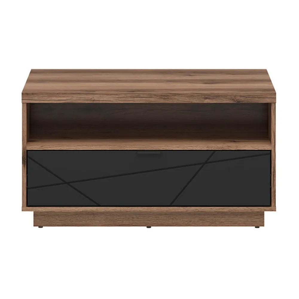 Masuta cafea FORN, nuc/negru mat, PAL, 90x60x48.5 cm