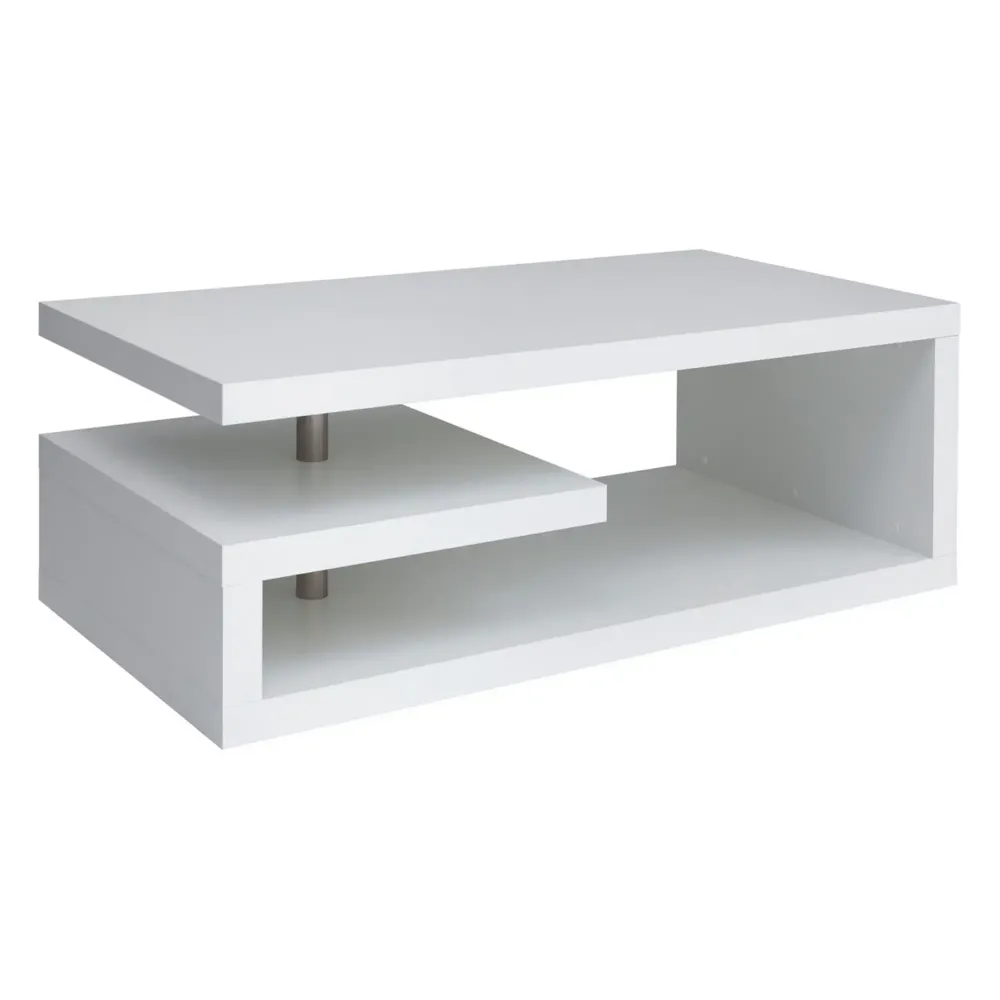 Masuta cafea GLIMP, alb, PAL/metal, 120x60x45 cm