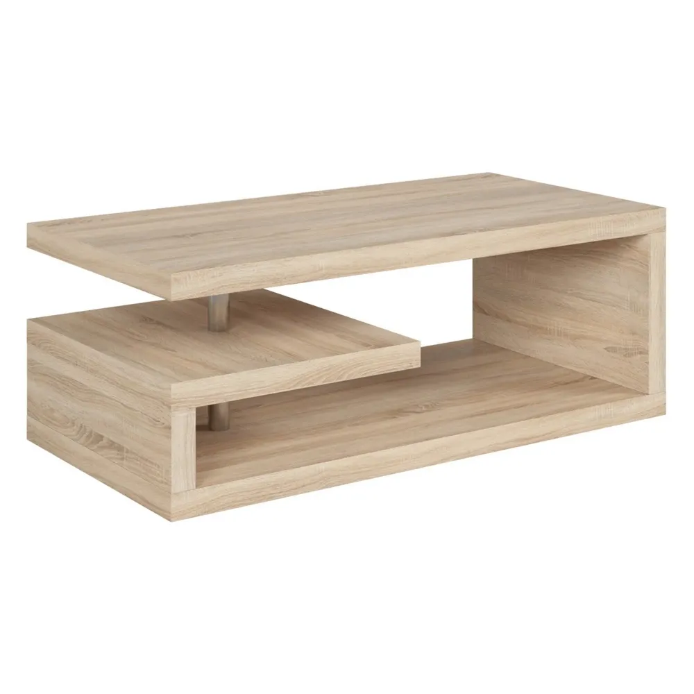 Masuta cafea GLIMP, stejar sonoma, PAL/metal, 120x60x45 cm
