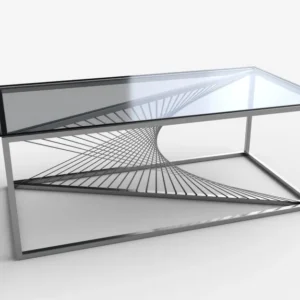 Masuta de cafea INFINITY argintie, 120x60x45 cm