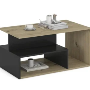 Masuta cafea IVA, stejar artisan/negru, PAL laminat, 90x51x43 cm