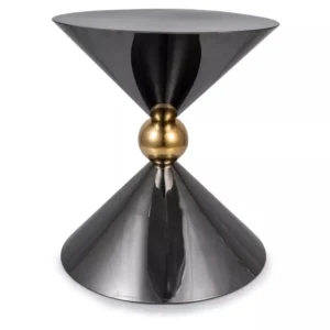 Masuta cafea MIRA, negru/auriu, metal, 50x56 cm