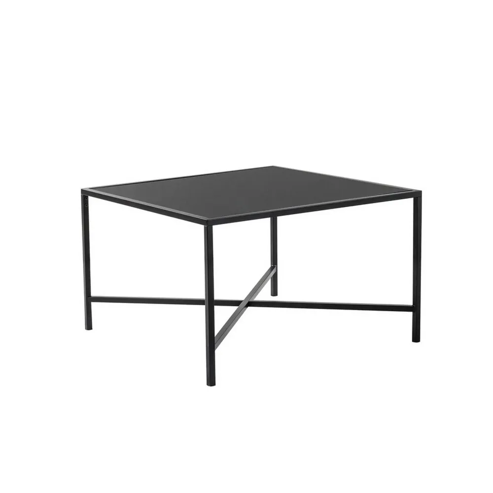 Masuta de cafea OSAKA C, neagra, sticla/metal, 80x80x50 cm