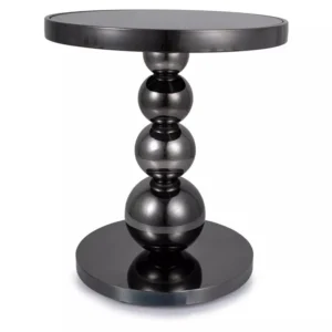 Masuta cafea RIMA, negru, sticla/metal, 50x56 cm
