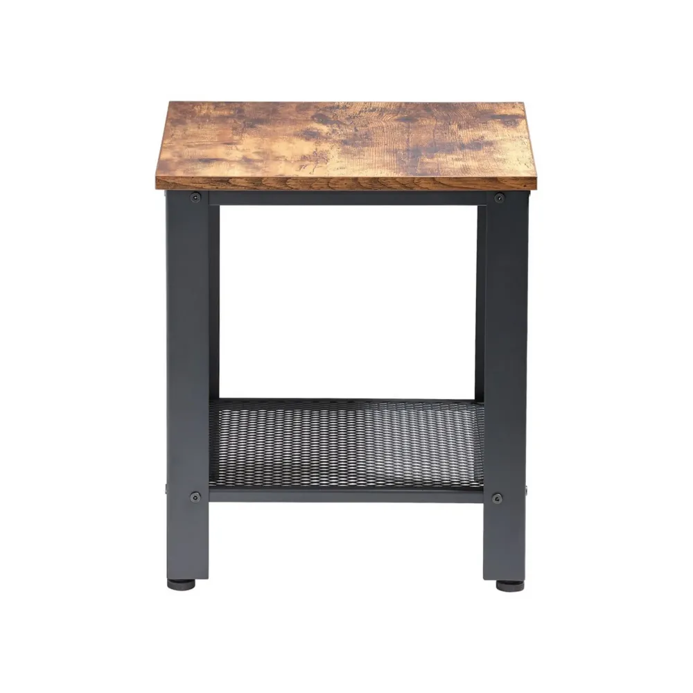 Masuta cafea ROMAN, nuc/negru, PAL/metal, 40x40x45 cm