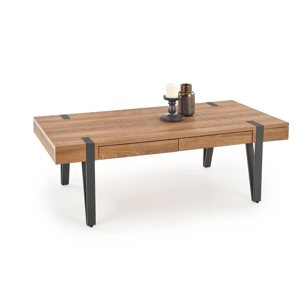 Masuta cafea cu sertare Tuluza, nuc honey, 120X55X42 CM