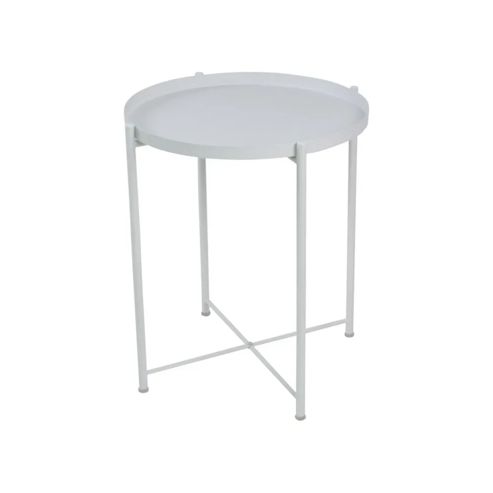 Masuta cafea TIM, alb, metal, 48x48x53 cm