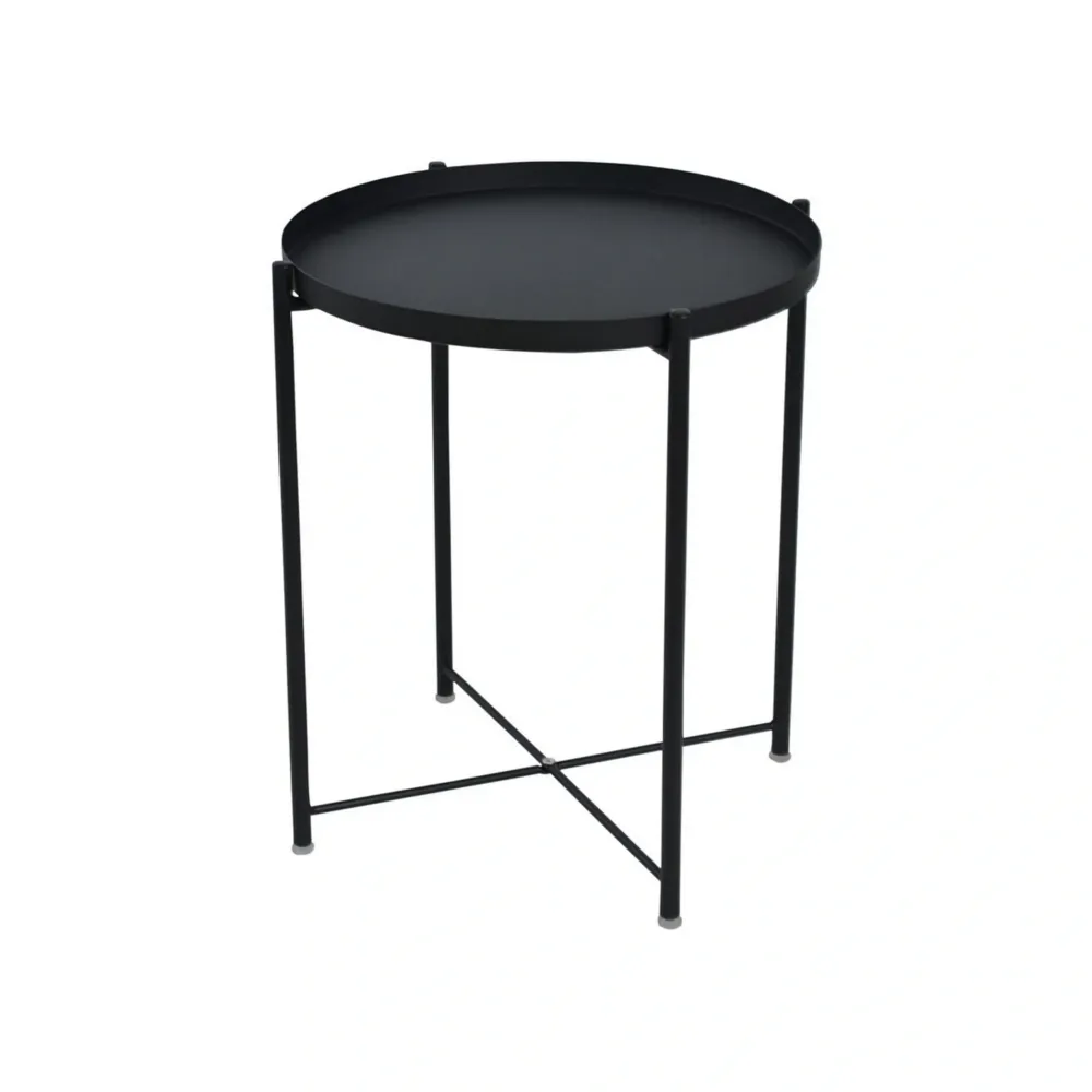 Masuta cafea TIM, negru, metal, 48x48x53 cm