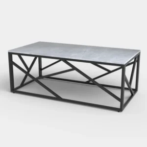Masuta cafea UNIVERSE 2, gri/negru, ceramica/metal, 120x60x45 cm