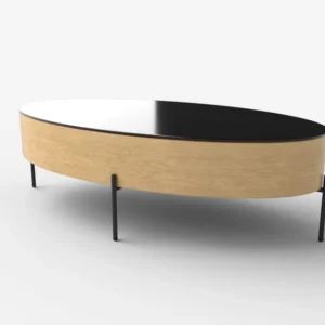 Masuta de cafea ZENGA stejar auriu/negru, 120x60x37 cm