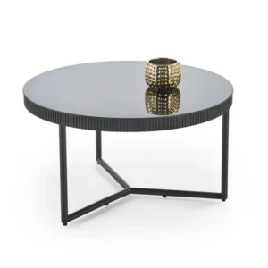Masuta COSMO, negru, sticla/otel, 80x45 cm