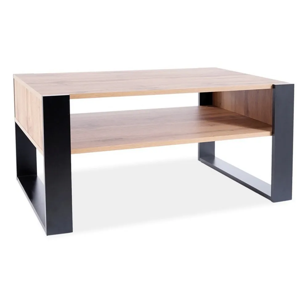Masuta GEMA stejar wotan/negru, 64x100x50 cm