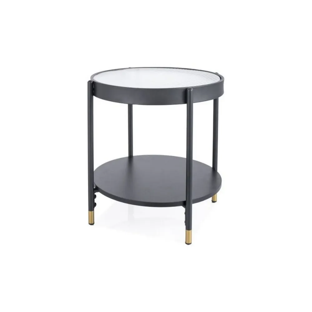 Masuta LAGUNA , negru, sticla/metal, 45x45x48 cm