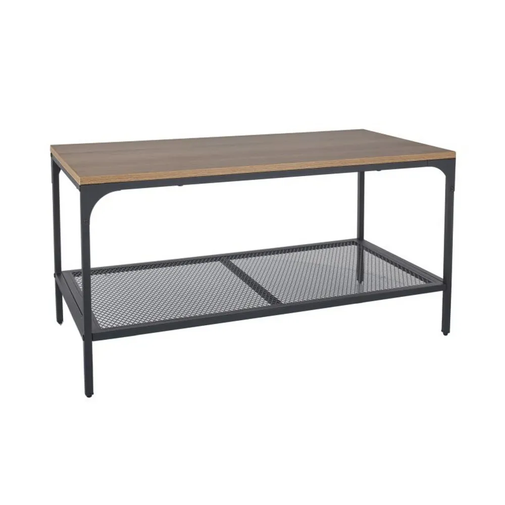 Masuta LEX L, stejar/negru, PAL laminat/metal, 90x45x45 cm