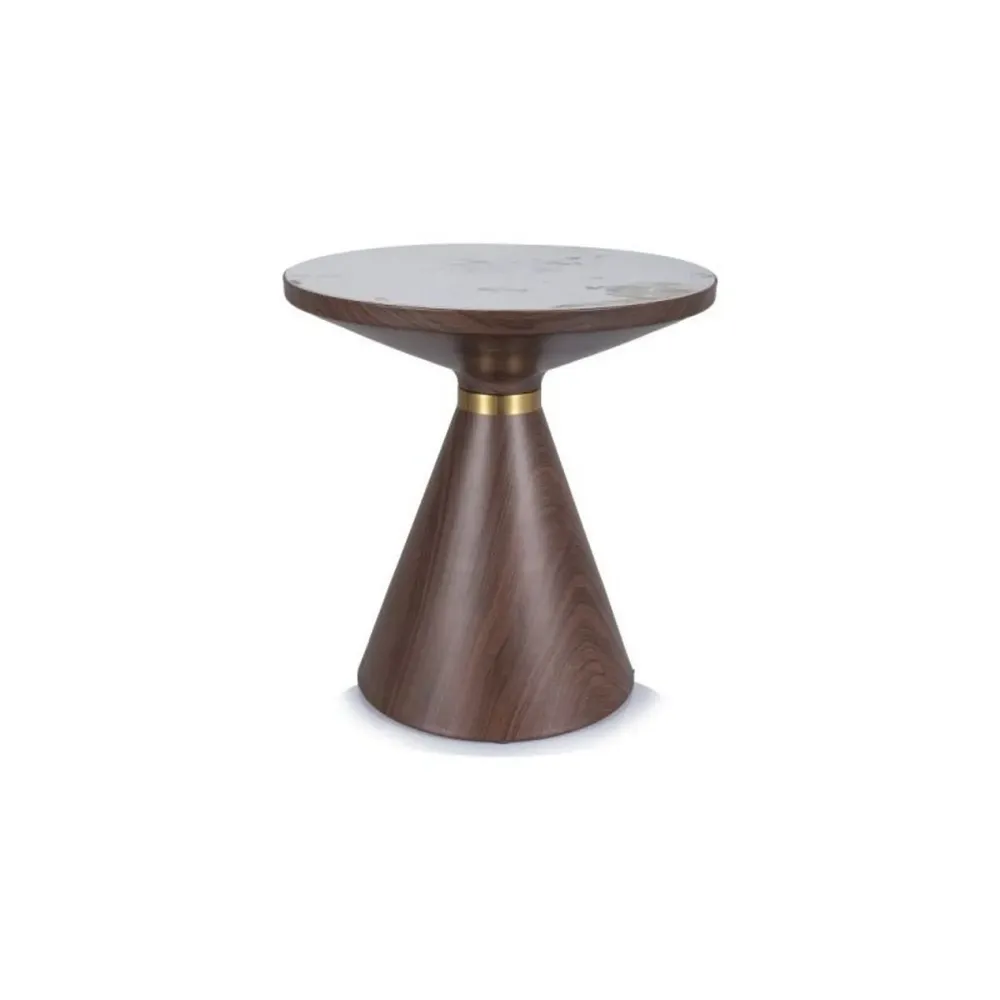 Masuta NAPA B, alb/nuc/auriu, ceramica/metal, 50x50x53 cm