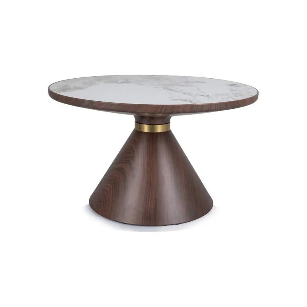 Masuta NAPA , alb/nuc/auriu, ceramica/metal, 70x70x43 cm