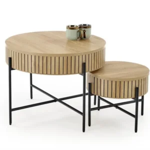 Set 2 masute cafea DANTE, stejar/negru