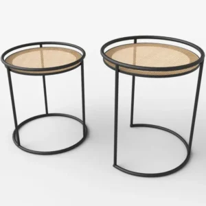 Set 2 masute de cafea MANADO negru/natural
