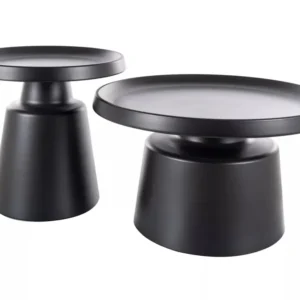 Set 2 masute cafea RODOS, negru mat, metal