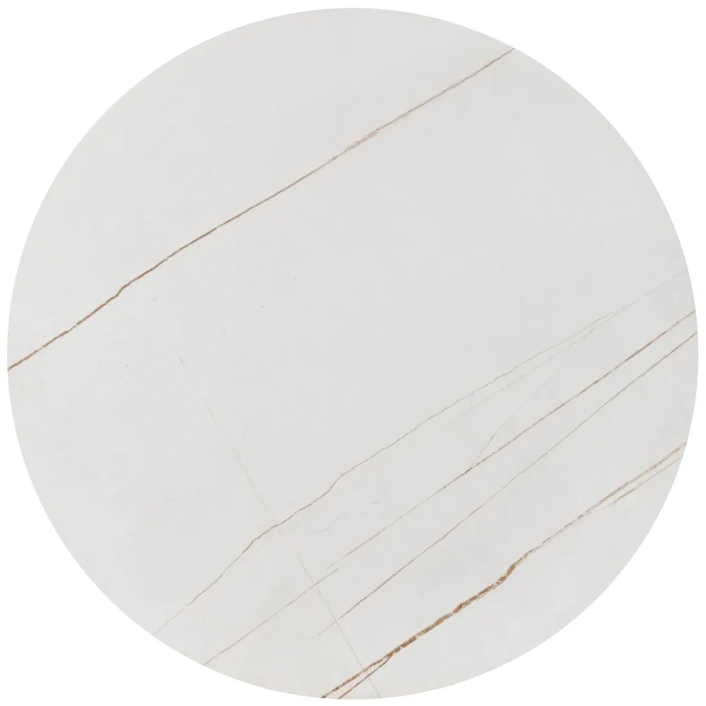Set 2 masute FATIMA, alb/auriu, ceramica/metal, 63x50/48x43 cm