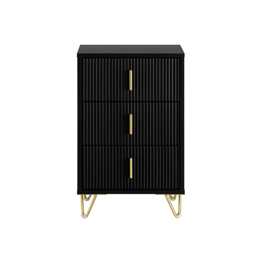 Pre-sare SoBuy FBT115-L-SCH Noptiera dormitor - Noptiera cu 3 sertare, Masuta de cafea pentru living - Comoda moderna L40...