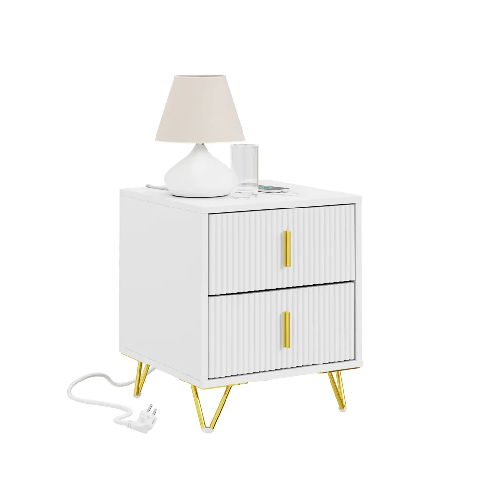 SoBuy FBT115-L-W Noptiera dormitor - Noptiera cu 3 sertare, Masuta de cafea pentru living - Comoda moderna L40 x D40 x H63...