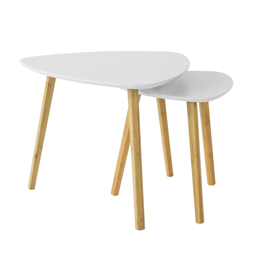 SoBuy Mese joase din 2 piese din bambus 55x55x45cm FBT74-W