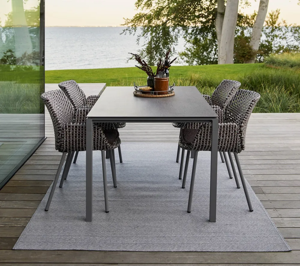 Masa de exterior Cane-line Pure 150x90 cm Light grey/Basalt